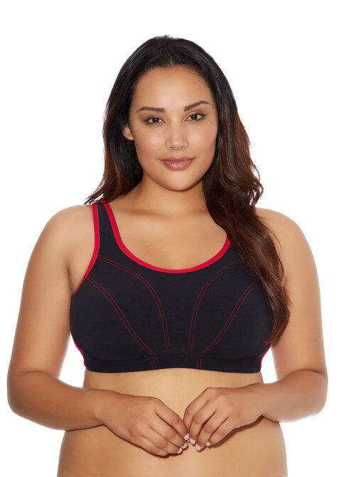 woman wearing a plus size sports bra